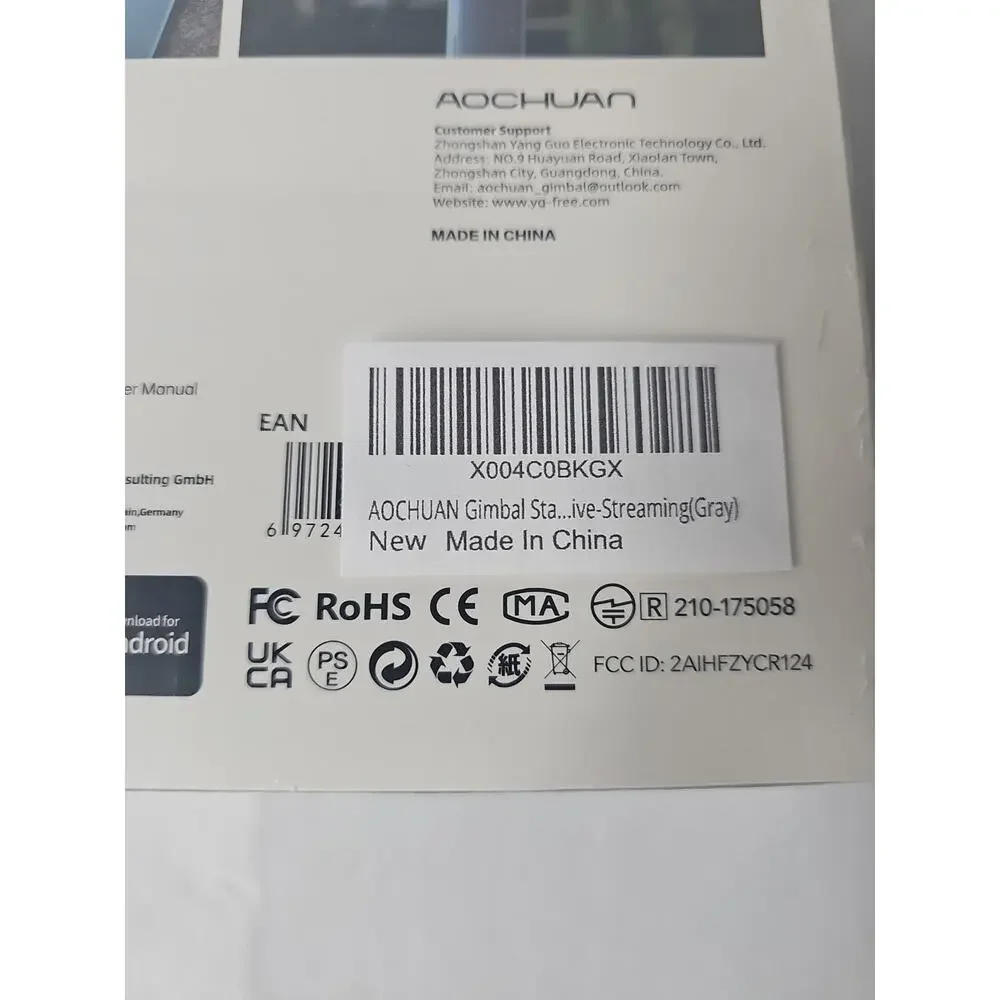 Grey AOCHUAN Smart X Pro Phone Gimbal Stabilizer 3-Axis Smartphone Grey